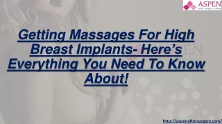 Getting Massages For High Breast Implants- Here’s Everything You Need To Know About!