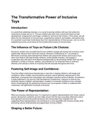 The Transformative Power