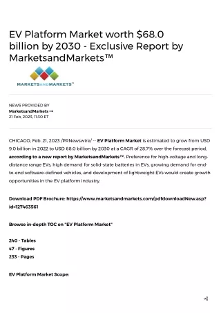 EV Platform Market worth $68.0 billion by 2030 - Exclusive Report by MarketsandMarkets™