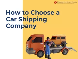 How to Choose a Car Shipping Company