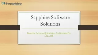 Sapphire Delivered Esthetician Booking App For Tidy Lash