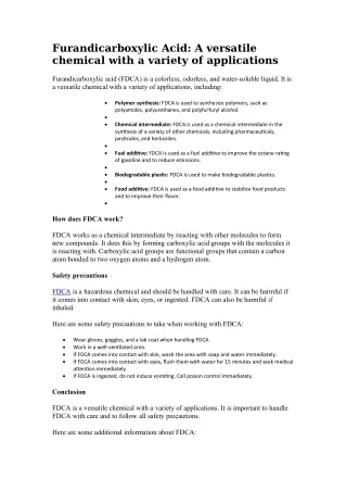 Furandicarboxylic Acid