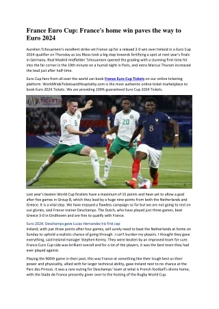 France Euro Cup France's home win paves the way to Euro 2024