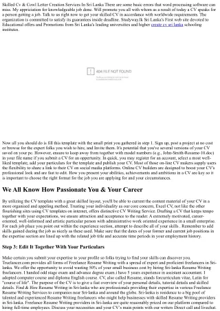 The Best Kept Secrets About create cv sri lanka