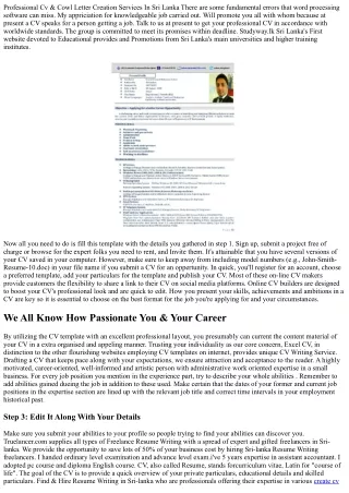 The Best Kept Secrets About create cv sri lanka