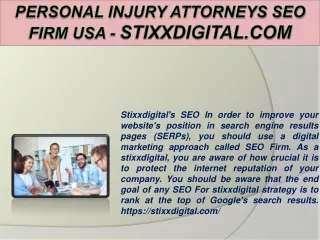 Personal Injury Attorneys SEO Firm USA - stixxdigital.com