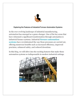 Exploring the Features of Industrial Furnace Automation Systems