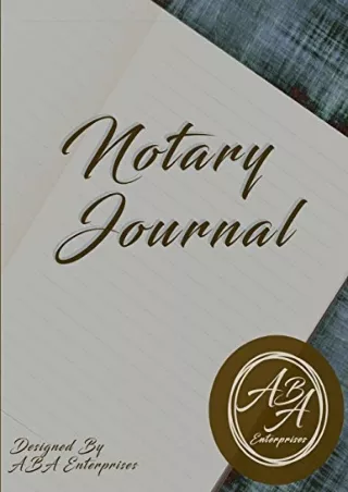 Read ebook [PDF] ABA Enterprises Notary Journal free