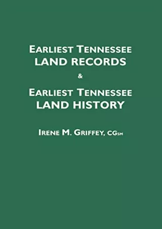 READ [PDF] Earliest Tennessee Land Records & Earliest Tennessee Land History fre