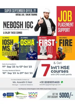 Online Training Nebosh IGC with 7 Intl Courses - GWG