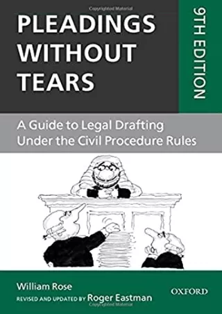 PDF/READ Pleadings Without Tears: A Guide to Legal Drafting Under the Civil Proc