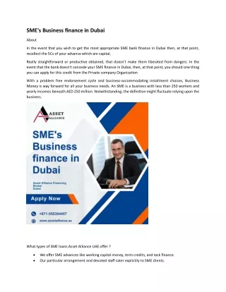 SME business finance in dubai
