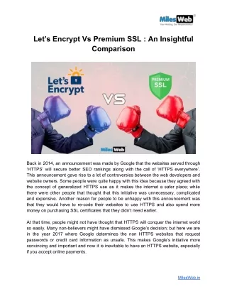 Let’s Encrypt Vs Premium SSL _ An Insightful Comparison