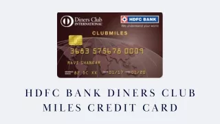 HDFC Bank Diners Club Miles Credit Card