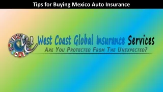 Tips for Buying Mexico Auto Insurance