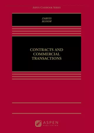 PDF/READ Contracts and Commercial Transactions (Aspen Casebook Series) ebooks