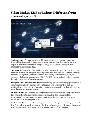 What Makes ERP solutions Different from account system