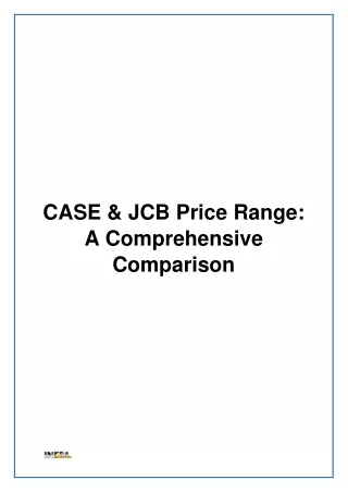 CASE & JCB Price Range A Comprehensive Comparison