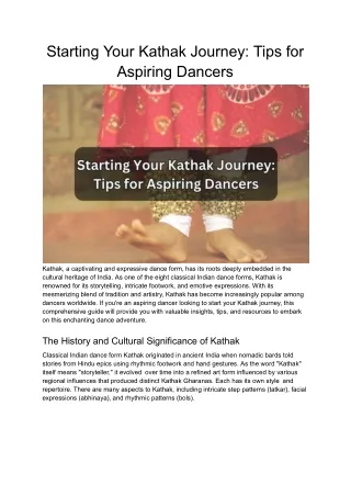 Starting Your Kathak Journey_ Tips for Aspiring Dancers