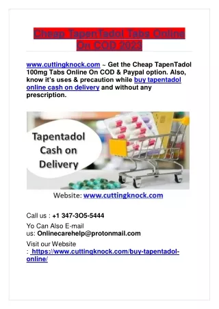 Cheap TapenTadol Tabs Online On COD 2023