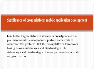 Significance of cross platform mobile application developmen