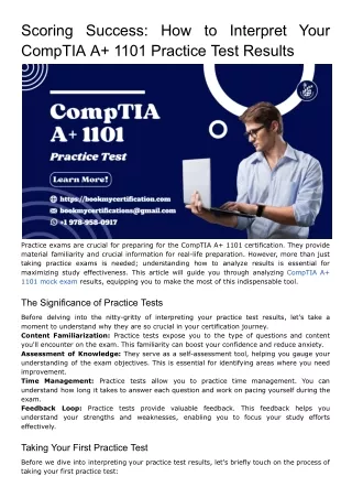 Scoring Success_ How to Interpret Your CompTIA A  1101 Practice Test Results