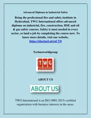 Advanced Diploma in Industrial Safety