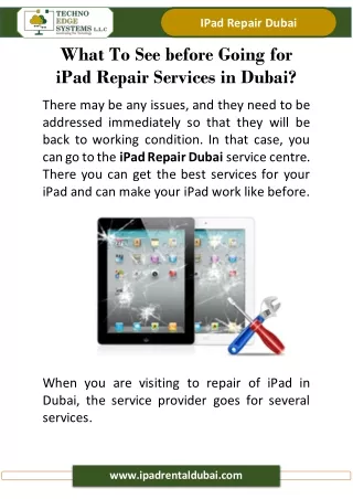 What To See before Going for iPad Repair Services in Dubai?
