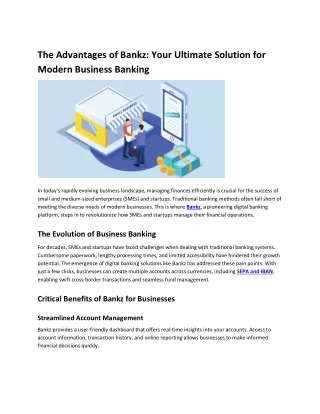 The Advantages of Bankz Your Ultimate Solution for Modern Business Banking
