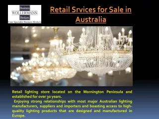 Retail Srvices for Sale in Australia PPT