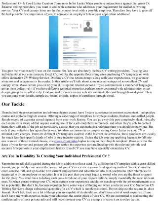 The Worst Advice We've Ever Heard About create cv sri lanka