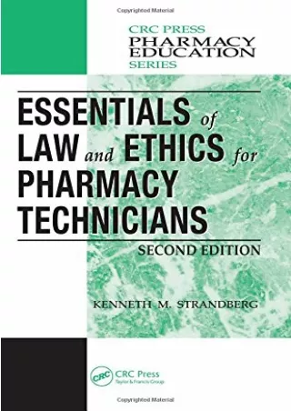 Download [PDF] Essentials of Law and Ethics for Pharmacy Technicians, Second Edition