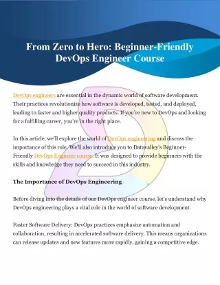 From Zero to Hero Beginner-Friendly DevOps Engineer Course