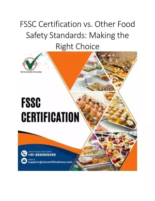 FSSC Certification vs. Other Food Safety Standards: Making the Right Choice