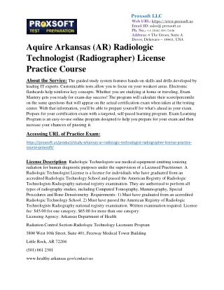 Aquire Arkansas (AR) Radiologic Technologist (Radiographer) License Practice Cou