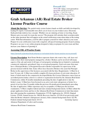 Grab Arkansas (AR) Real Estate Broker License Practice Course