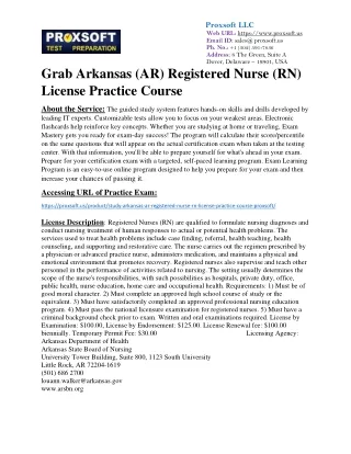 Grab Arkansas (AR) Registered Nurse (RN) License Practice Course