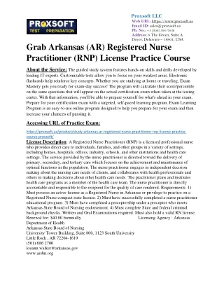 Grab Arkansas (AR) Registered Nurse Practitioner (RNP) License Practice Course