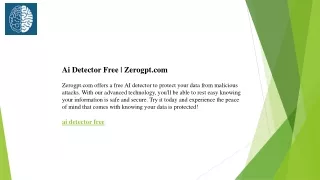 Ai Detector Free  Zerogpt.com