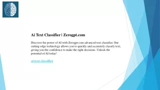 Ai Text Classifier  Zerogpt.com