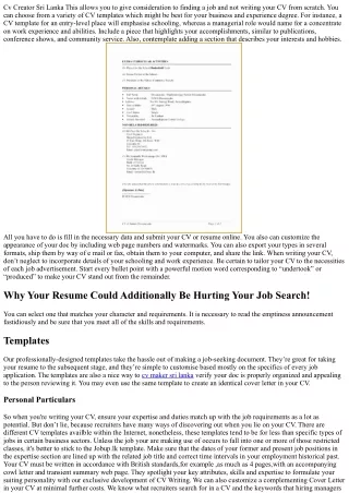 How Much Should You Be Spending on cv maker sri lanka?