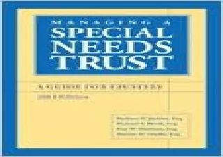 PDF Managing a Special Needs Trust: A Guide for Trustees, 2012 Edition Free