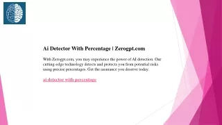 Ai Detector With Percentage  Zerogpt.com