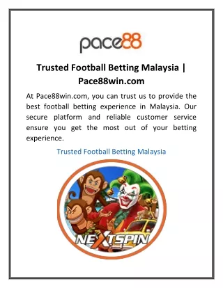 Trusted Football Betting Malaysia  Pace88win