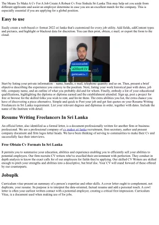 What Hollywood Can Teach Us About cv maker sri lanka