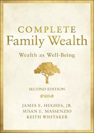 Download Book [PDF] Complete Family Wealth: Wealth as Well-Being (Bloomberg)