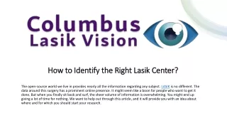 How to Identify the Right Lasik Center