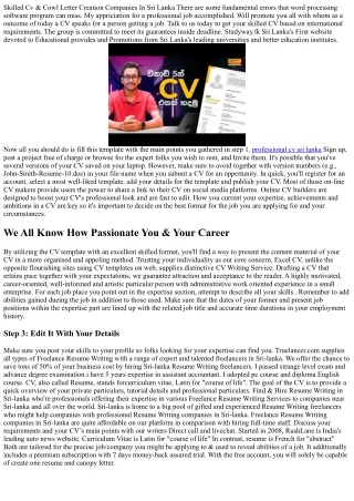 The Best Kept Secrets About professional cv sri lanka