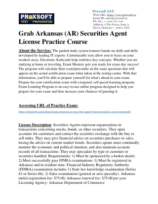 Grab Arkansas (AR) Securities Agent License Practice Course