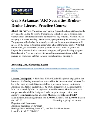 Grab Arkansas (AR) Securities Broker-Dealer License Practice Course